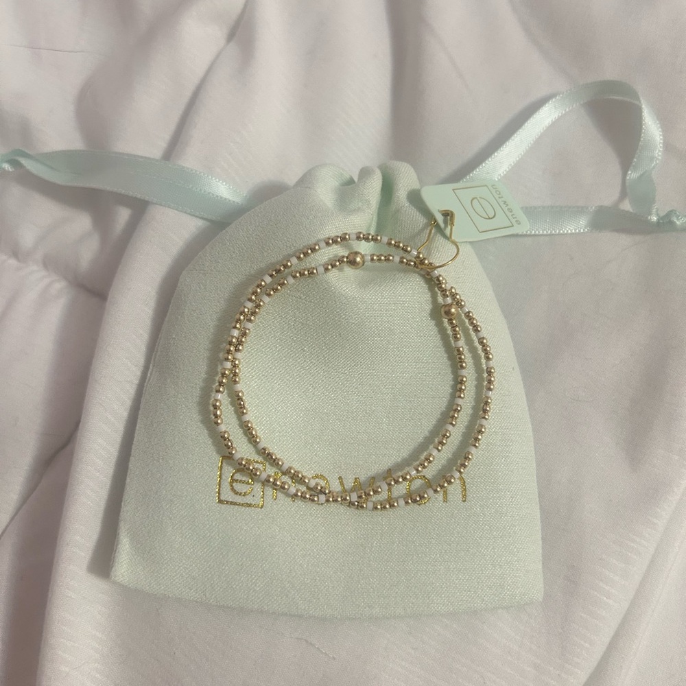 NEW! ENewton Hope Sincerity Pattern 2mm Bead Bracelet - White